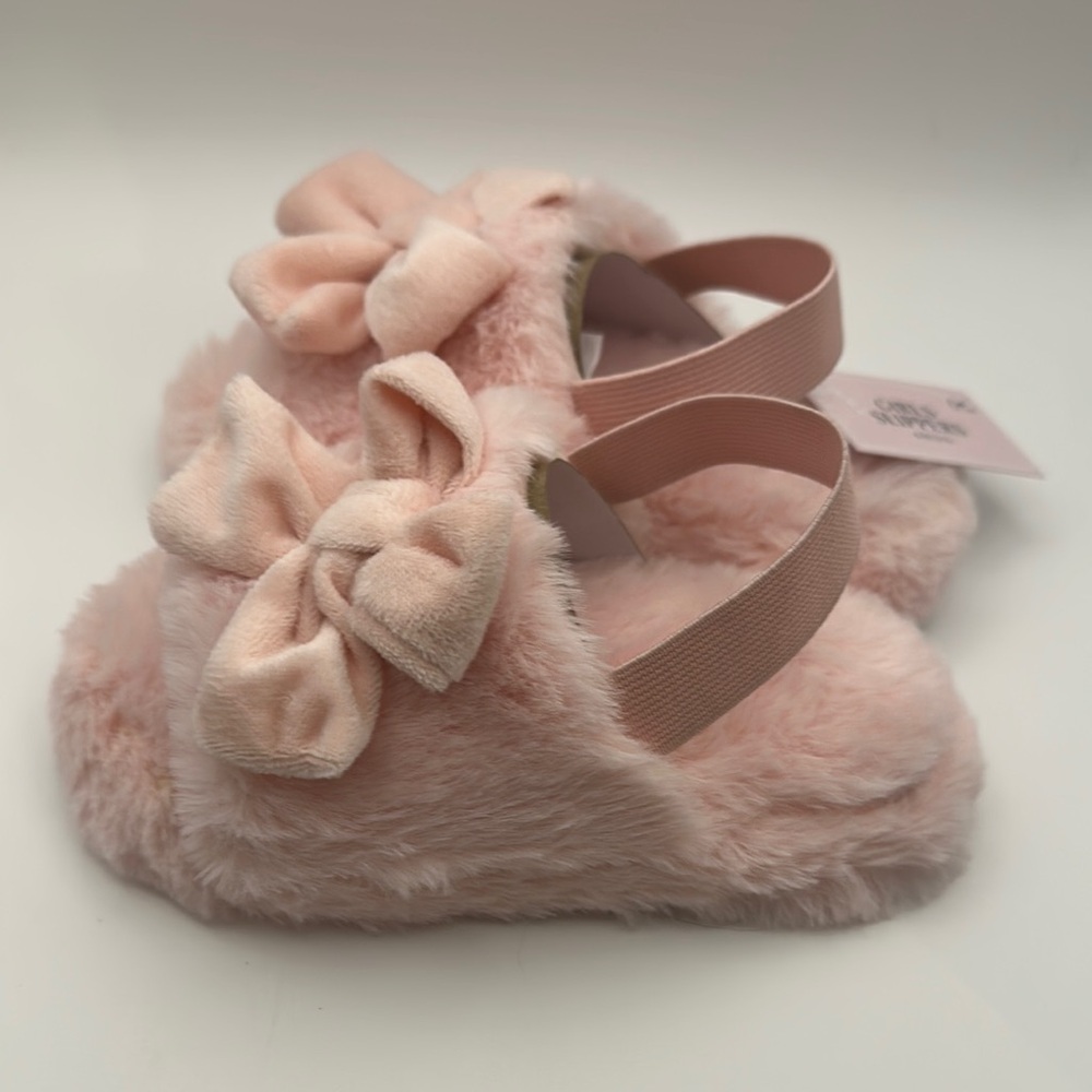 Set of Kids’ Light Pink Bow Slippers, Bow Socks, and Bow Trinket Dish - Picture 6 of 15